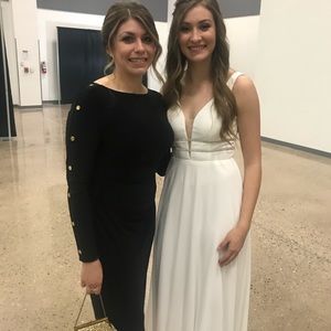 Long white dress, worn once for debutantes ball.